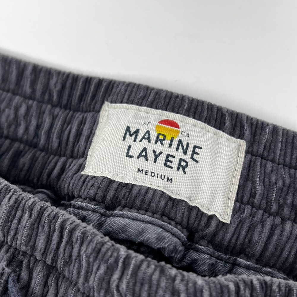 Marine Layer Gray Saturday Corduroy Pants Slim Fit Mens Medium Drawstring Waist - Picture 5 of 7